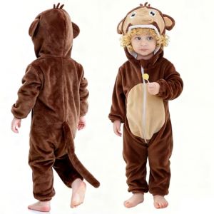 SingingWang Pyjama Animaux Enfant, Combinaison Pyjama Enfant, Costume d'Animal de Singe, Surpyjama Fille, Surpyjama Garcon, Costume Cosplay Carnaval F&ecirc;te No&euml;l V&ecirc;tement de Nuit Unisexe 3-12 Ans (LIUFU258, neuf)