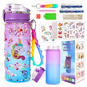 AMFUN Licorne Bricolage Gourde, Fille DIY Gourde, Cr&eacute;atifs Bricolage Gourde Enfant Anti Fuite, Kit de Loisir Cr&eacute;atif Activites Manuelles pour Enfants 4-12 Ans, Cadeau No&euml;l Anniversaire Cadeau (Riyuu, neuf)