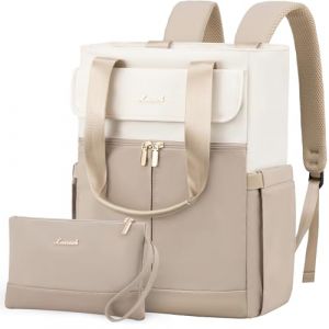 LOVEVOOK Sac à Dos Femme Grand, Sac à Dos pour Ordinateur Portable Sac à Dos d'école Adolescent, Sac d'école étanche Sac de Travail Sac à Main 2 en 1, 15,6 Pouces Sac à Dos pour Enseignant (Junyao-EU, neuf)