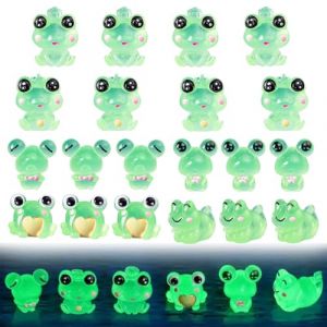 Celestia 20 pcs Mini Grenouille en Résine, Grenouille Lumineuse, Mini Grenouille Décor de Jardin, Adaptée à la Décoration de Mini Jardins, Maisons de Poupées et Plantes en Pot (YUXINGLUCK, neuf)