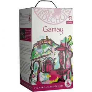 BIB Cubi Bag-in-Box Gamay - Rouge - 5L - Vignerons Ardechois (Vins et Spiritueux, neuf)