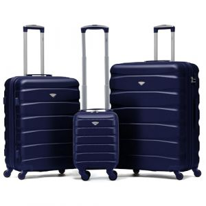 Flight Knight Jeu De 3 Moyen Et Grand Valises Legeres A 4 roulettes en Abs pour Bagages A Main par Plus De 100 Compagnies Aeriennes British Airways, Easyjet Et Taille Max pour Ryanair 40x20x25cm (Prime Brands Group FR, neuf)