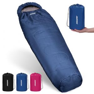 JAICOM Sac de Couchage, Ultraléger Duvet 1 Personne Grand Froid - Sac de Couchage Sarcophage pour Adultes pour Le Camping, Le Sac à Dos, l'intérieur et l'extérieur (Bleu - 4 Saisons) (SanheOD-EU, neuf)