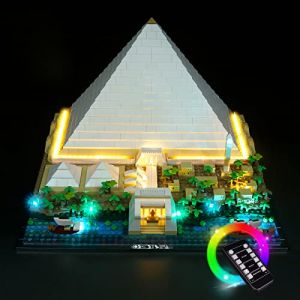 BrickBling Kit d'&eacute;clairage LED Kh&eacute;ops Pyramide 21058, kit mont&eacute; soi-m&ecirc;me, compatible Lego Grande Pyramide de Ghizeh - Version t&eacute;l&eacute;commande (BrickBling Lighting, neuf)