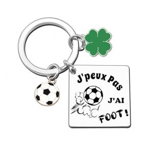 Cadeau Porte clef Football Homme Porte-cl&eacute;s Fan de Foot Personnalit&eacute; Id&eacute;es cadeaux cr&eacute;atifs pour Homme - J'peux pas j'ai Foot (foot) (pingxiangshiyangkaidianzishangwuyouxiangongsi, neuf)