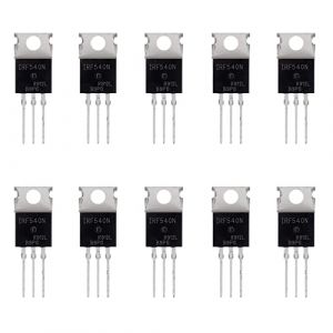 BOJACK IRF540 MOSFET Transistors IRF540N 33 A 100 V MOSFET de puissance à canal N TO-220AB (paquet de 10 pièces) (BOJACK, neuf)