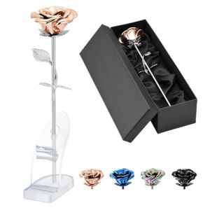 QGJNSGC Urne funéraire funéraire en forme de fleur rose pour cendres humaines - Médaillon à longue tige colorée - Urne funéraire pour cendres - Pour adultes (QGJNSGC jewelry, neuf)