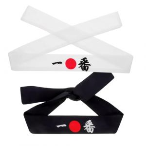 PACKOVE 2pi&egrave;ces Bandeau Japonais pour Supporters Sportifs Samoura&iuml; Bandeau de Karat&eacute; Sport Large pour Homme Costume de Chef Japonais (Spring TU, neuf)