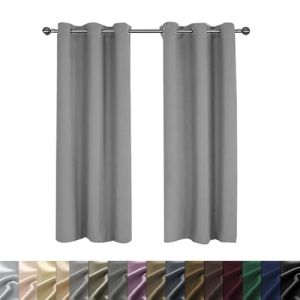 WUXXIANG Rideau Occultant Décoration de Fenêtre 50 x 190 cm 100% Polyester, Satiné, Rideaux Occultant pour Salon et Chambre, avec Noir Doublure, pour Chambre Fenêtre, Gris Clair (LvLiangShiLiShiQuXiangXiangMaoYiYouXianGongSi, neuf)