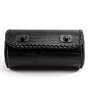 APEBAZY Sacoche de guidon de moto, sacoche de selle, sacoches de fourche, sac à outils en cuir PU, sac de rangement étanche avec 2 sangles de fixation (APEBAZY-EUR, neuf)
