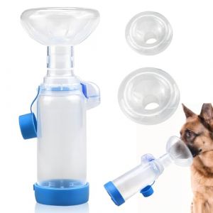 exatta Chambre d'inhalation pour Animaux,Inhalateur pour Animaux,Chambre Aérosol,2 Masques pour Chats et Chiens,Aide Respiratoire Compagnie,Léger,administrer des médicaments à Votre Animal (Bleu) (MEILINLIN LTD, neuf)