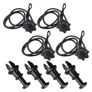 4 Cordes de Fixation universelles pour galerie de Toit, Corde pour Plage arri&egrave;re de Voiture, Corde avec Clip de Fixation Compatible avec la Plage arri&egrave;re (STANMAR CONCEPT, neuf)