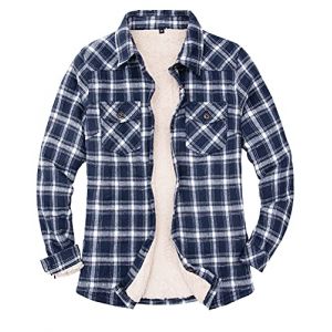 ZENTHACE Veste en flanelle &agrave; carreaux avec doublure en polaire Sherpa pour femmes, chemise en flanelle &agrave; boutons (doublure Sherpa compl&egrave;te), M (ZENTHACE, neuf)