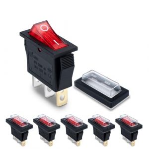 Innfeeltech 6 mini interrupteur à bascule rouge kcd3-101 interrupteur à bascule à 3 broches avec 3 bouchons étanches (XINGZHI TECH, neuf)