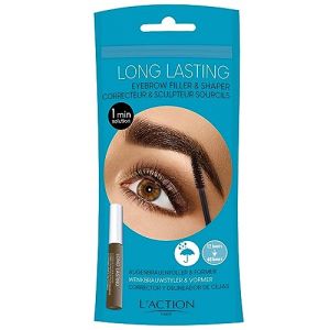 L'Action Paris Mascara et Sculpteur de Sourcils Longue Tenue, Mascara pour Sourcils Remplit les Sourcils d'une Couleur Naturelle, Sculpte les Sourcils selon la Forme Souhaitée, Brun Moyen 8.5g (Solretail LTD, neuf)
