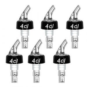 Zyluniy Bouchon Doseur Alcool 4cl, 6pcs Bec Verseur Réglable pour Bouteille de Whisky, Ricard & Cocktails, Doseur Liquide Précis (ZBLanc, neuf)