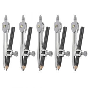 Angoily Lot De 5 Compas à Dessin Circulaire Pour Mathématiques Et Menuiserie, Kit D'outils De Dessin Portable Poignée Antidérapante, Pointes Dures Précises, Pour École, Bureau Et Étudiants (Xavier Eaton, neuf)