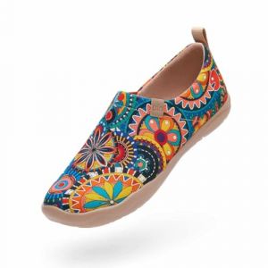UIN Fleurie Monde Chaussures Imprimees Femme, Art Plates Chaussure Toile Peint Femme Originales Casual Baskets Multicouleur Voyage Canvas Chaussures de Décontractées ,Fleur,42 EU (UIN Travel Shoe, neuf)