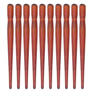 10 Pièces Porte-stylo Plume, Prise en Main Confortable Plus Lisse Bois de Santal Porte-plume Comique Fabrication Exquise Plume Comique Plume Calligraphie Plumes pour Art Peinture(Couleur bois rouge) (BOLONIYA, neuf)