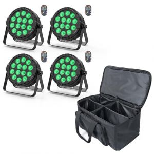84W RGBW 4 en 1 LED Par Projecteur con sac, Spot de scène lumière de fête avec télécommande DMX Lumière disco For Scène DJ Party Spectacles Bar Halloween Noël (JingYu Shopping, neuf)