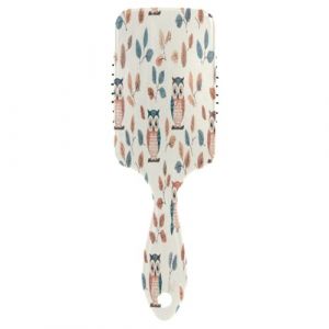 Brosse &agrave; cheveux avec coussin d'air Bleu Orange Hibou pour cheveux &eacute;pais et d&eacute;m&ecirc;lage antistatique (DEJESJ, neuf)
