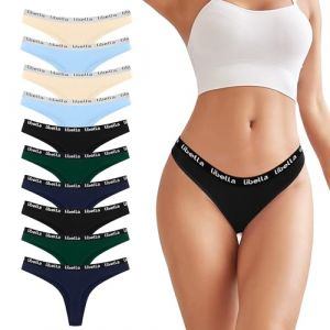 Uizuooy Strings Tanga Femme Coton Sexy Chic Culotte Stretch sous Vêtements Culottes Invisible Multipack Lot de 10 UN3-S (HUOMIAO, neuf)