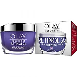 Olay Retinol 24 Crema de noche, Crema facial retinol sin fragancia,Rutina facial nocturna, crema de noche antiedad para una piel grasa, suave y radiante, 50 ml (Blue-Marvel, neuf)