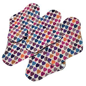 Harrington Marley - Lot de 5 serviettes hygi&eacute;niques r&eacute;utilisables en bambou lavables - Serviettes hygi&eacute;niques r&eacute;utilisables - 5 unit&eacute; - 22 cm (White Teeth Online, neuf)