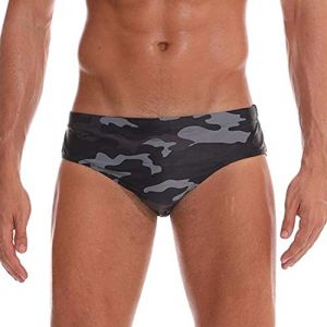 Arcweg Maillot de Bain Homme Slip Doublure avec Rembourr&eacute; Souple Amovible Cordon de Serrage R&eacute;glable Confortable Couleur Camouflage L(EU) (Nogfim, neuf)
