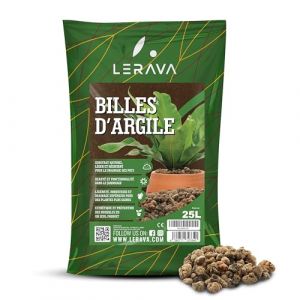 LERAVA® Billes d'argile pour Plante [100% Made in Italy] - 25L - Substrat Naturel et Léger, Idéal pour Terreau et Drainage de Plantes d'Intérieur - Billes Argile Plantes Décorative et pour Drainage (Agricenter Spitaler, neuf)