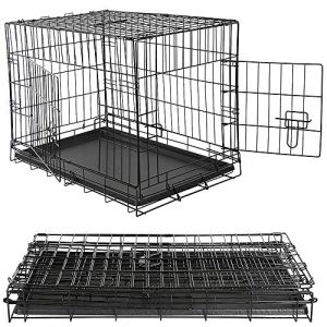 Melko Cage pliante en fil métallique pour chien 107 x 70 x 75,5 cm avec 2 portes (MELKO24, neuf)