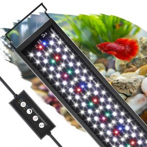 hygger &Eacute;clairage Aquarium, Rampe LED Aquarium, neon eclairage avec contr&ocirc;leur, 3 modes avec minuteur, 9 couleurs, 10 luminosit&eacute;, supports extensibles, 16W pour r&eacute;servoir d'eau douce 30-45CM (48W) (AquaFocus-EU, neuf)