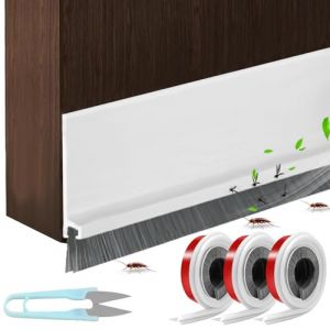 Blanc Brosse Bas de Porte - Joint Brosse Isolation Phonique Porte, Joints de Porte Auto-adh&eacute;sif et Peut &ecirc;tre Coup&eacute; &agrave; la Taille, Id&eacute;al pour L'Isolation Contre Le Froid, Anti-Poussi&egrave;re (3*100*3cm,Blanc) (O&Uuml; Agro Staff Expert, neuf)