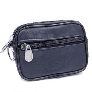 Charmoni - Portefeuille - Porte Monnaie - Multi Poches - en Cuir véritable - Top qualité - pour Homme (1, Bleu Marine) (Charmoni, neuf)