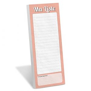 Bloc notes magn&eacute;tique MA LISTE pour toute la famille &agrave; mettre sur votre frigo et ne plus rien oublier - Pour liste de courses / Todo List / Pense b&ecirc;te - Pour le frigo - Fabriqu&eacute; en France (P&ecirc;che) (WHINAT, neuf)