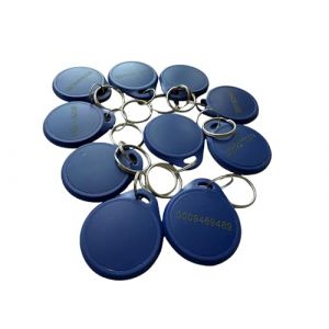 YARONGTECH Lot de 10 porte-cl&eacute;s RFID double fr&eacute;quence 125 kHz EM4100 et puce RFID 1K 13,56 MHz, bleu, Dual Frequency (Yarong Tech RFID, neuf)