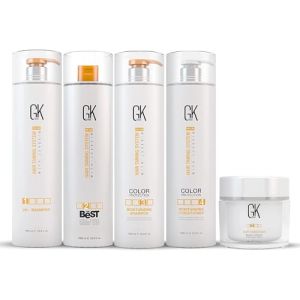 GK HAIR The Best Professional Hair Lissage Bresilien Kit (300ml/10.1 Fl Oz) Kit de traitement lissant et lissant &agrave; la k&eacute;ratine - Pour des cheveux naturels soyeux et lisses - Nouvelle formule (Marketexpress, neuf)