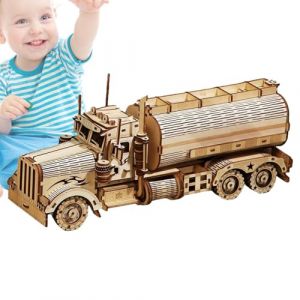 Kit de Puzzle 3D en Bois de Voiture &agrave; Construire - Maquette de Camion Citerne 3D &agrave; Assembler,Jouets &Eacute;ducatifs Bricolage Assemblage (QiyNoni, neuf)