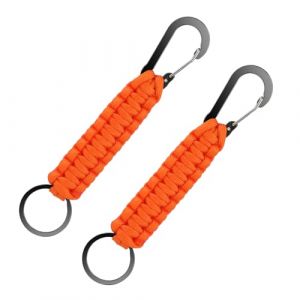 Mabor Lot de 2 porte-cl&eacute;s robustes avec porte-cl&eacute;s en paracorde - Accessoires pour sac &agrave; dos d'ext&eacute;rieur - Pour homme et femme, Orange, taille unique (moonwalk xing, neuf)
