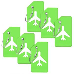 Flintronic Lot de 6 &Eacute;tiquettes de bagage en Silicone avec carte d'identit&eacute;, &Eacute;tiquettes de Valise de Bagage en silicone avec Cordes en Acier Inoxydable, &Eacute;tiquettes d'&eacute;tiquette de Sac &agrave; Main (flintronic, neuf)