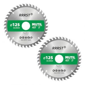 RRRST Lot de 2 Lame de Scie Circulaire Multifonction 125 x 22.23 mm, 40 dents - pour Aluminium, Cuivre, Métaux non ferreux, Bois, Stratifié, Cloison, Contreplaqué, Plastique (ProGrstore, neuf)