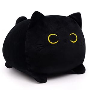 Desdfcer Chat en peluche, 41 cm Noir Animal en peluche Remplie de coussins Jouet, Chat en peluche douce Poup&eacute;e en peluche pour enfants, gar&ccedil;ons, filles (CZSwsw, neuf)