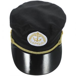 LIFKOME Chapeau de Capitaine Garçon Fille Noir Coton Costume Marin pour Fête Cosplay et Soirée à Thème Océan (Yaeerang, neuf)