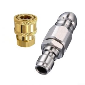 Buse de vidange pour nettoyeur haute pression 14 avec capacit&eacute; de 5000 psi, outil de nettoyage d'&eacute;gout en acier inoxydable avec jets avant et arri&egrave;re pour un nettoyage efficace (Wild-flowerww, neuf)