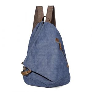 Sac à dos vintage en toile - Grand sac à dos décontracté de voyage pour homme et femme (Blue) (YX-Fashion-EU, neuf)