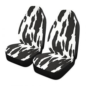 JUMBEAR Housses de si&egrave;ge de voiture universelles avec motif vache noir et blanc, antid&eacute;rapant, respirant, imperm&eacute;able, pour si&egrave;ges avant de voiture, 1 pi&egrave;ce (JUMBEAR, neuf)