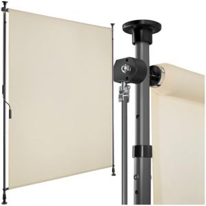tectake® Store banne sans Perçage Vertical avec Manivelle, Multi-Fonction Store Vertical Enroulable Brise Soleil Brise Vue Jardin Brise Vue Balcon Opaque en Acier laqué époxy - Beige, 120 x 310 cm (TECTAKE FRANCE SAS, neuf)