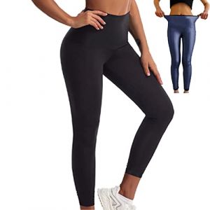 Merlvida Pantalon de Sudation Femmes, Sauna Legging Femme Anti Cellulite pour Accélérer Transpiration, Obtenir Ventre Plat Butt Lift Legging Sport Taille Haute, Idéal pour Minceur Fitness Jogging Yoga (Merlvida Direct, neuf)