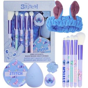 Get Trend Disney Stitch Coffret Maquillage et Accessoires Beaut&eacute; Fille Ado, 10 Pi&egrave;ces avec Pinceaux Houppettes &Eacute;ponges et Bandeau, Cadeau Fille Ado (Bleu Stitch) (Get Trend., neuf)