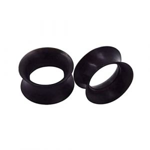 KnSam Tunnel Plug Oreille Silicone 2PCS Bouchon 22mm Noir, Écarteur Oreille Unisexe 7/8 Inch Fantaisie (KNSAM, neuf)